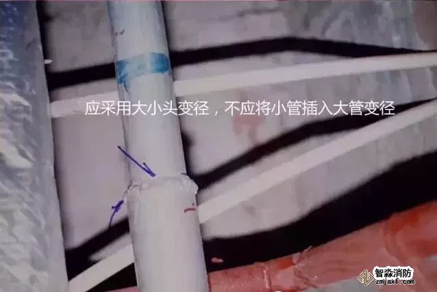 　　23、將采用不應將小管插入大管變徑